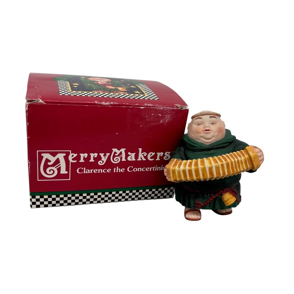 Dept 56 Merry Makers Clarence the Concertinist Monk Figurine Christmas
